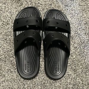 Black Croc Sandals